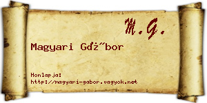 Magyari Gábor névjegykártya